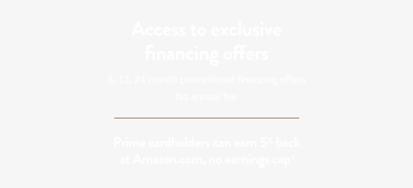 Access To Exclusive Financing Offers And Prime Cardholders - Amazon White Png, transparent png download
