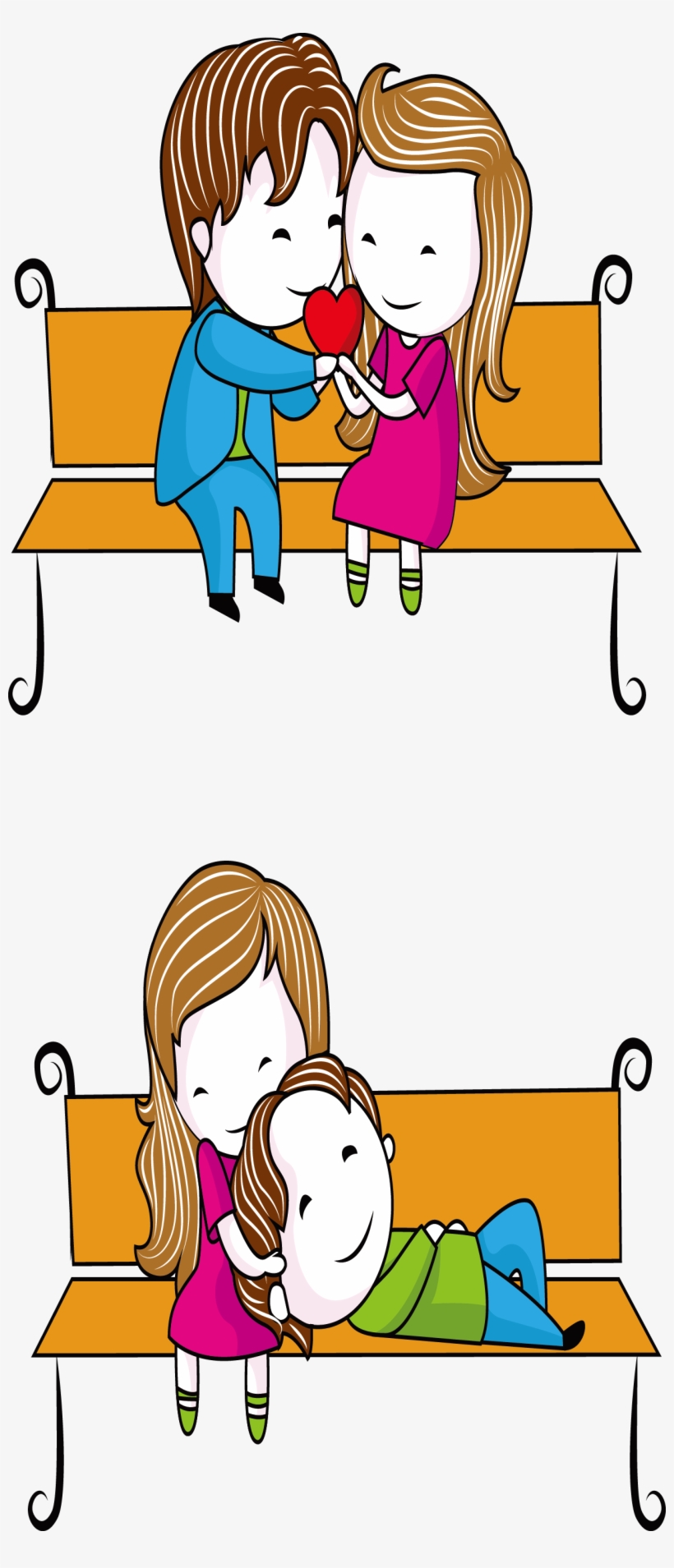 Couples Clip Fall In Love - Clip Art, transparent png download