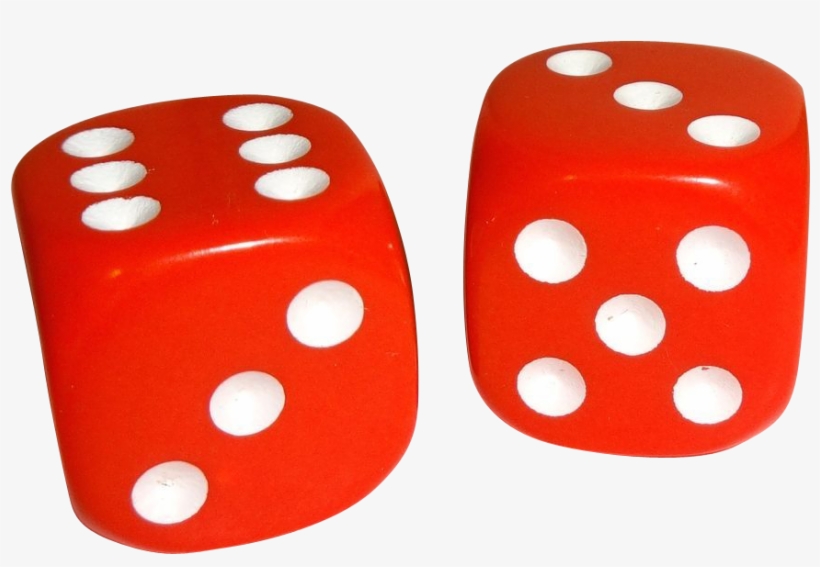 Vintage Pair Of Rounded Corners Red Plastic Dice From - Fuzzy Dice, transparent png download