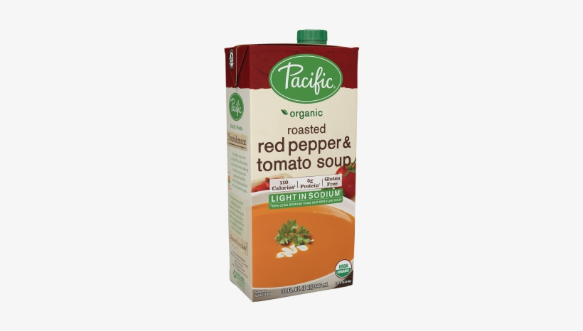 Organic Roasted Red Pepper & Tomato Soup Light In Sodium - Pacific Foods Organic Soup, Roasted Red Pepper, transparent png download