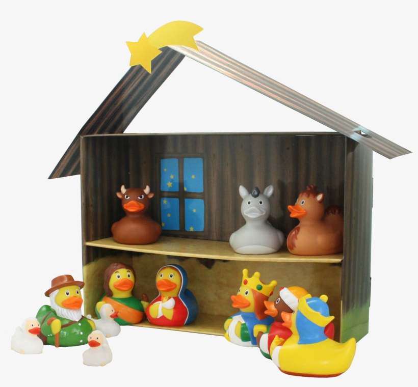 Duck Nativity Scene - Lilalu Entenkrippe - 12 Badeenten Mit Krippe, transparent png download