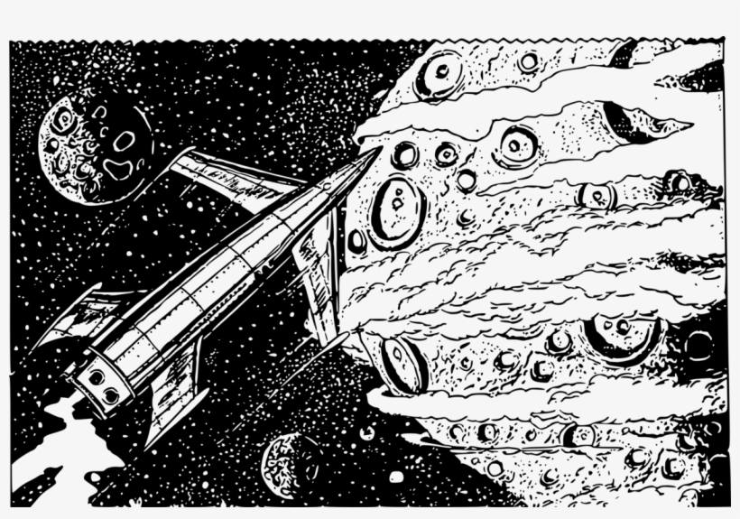 Comic Science Fiction Science Fantasy Drawing Retrofuturism - Vintage Sci Fi Comics Drawings, transparent png download