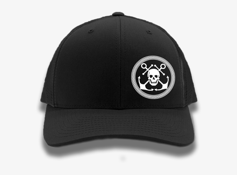 Black & White Anchor & Skull Flexfit Trucker Hat - Pirate, transparent png download
