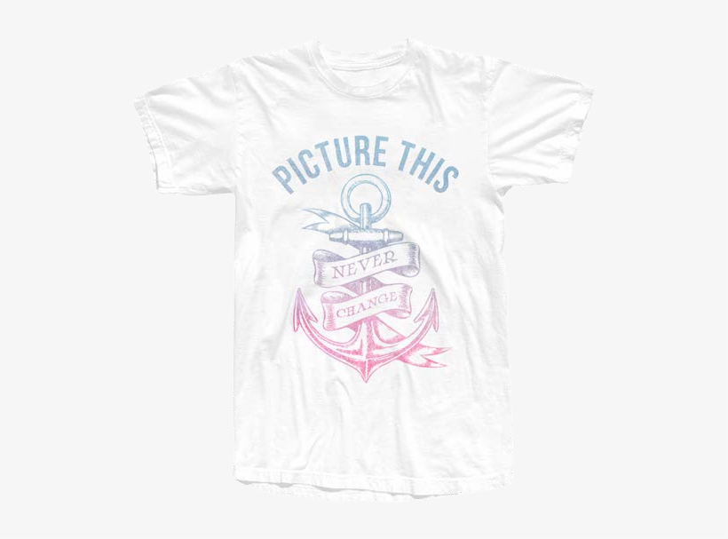'never Change Anchor' White T-shirt - Anchor Tattoo Drawing, transparent png download
