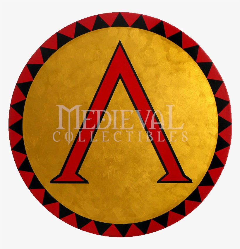 Round Wooden Greek Lambda Shield - Battle Of Thermopylae Shield, transparent png download