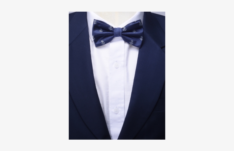 White Anchor Silk Bow Tie - Tuxedo, transparent png download