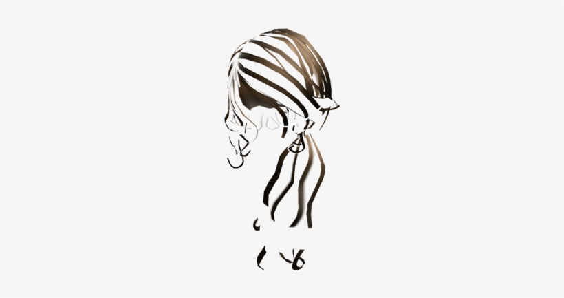 Side Ponytail Hair - Drawing, transparent png download