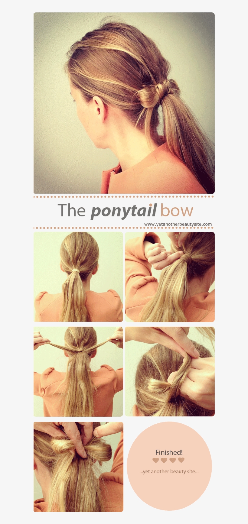 View In Gallery Hair Bow Ponytail - Ponytail Easy Cute Hairstyles Step By Step, transparent png download