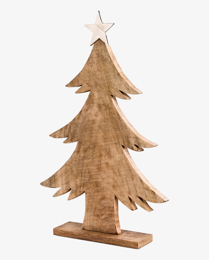 Wooden Fir Tree With Aluminium Star, 51 Cm - Christmas Tree, transparent png download