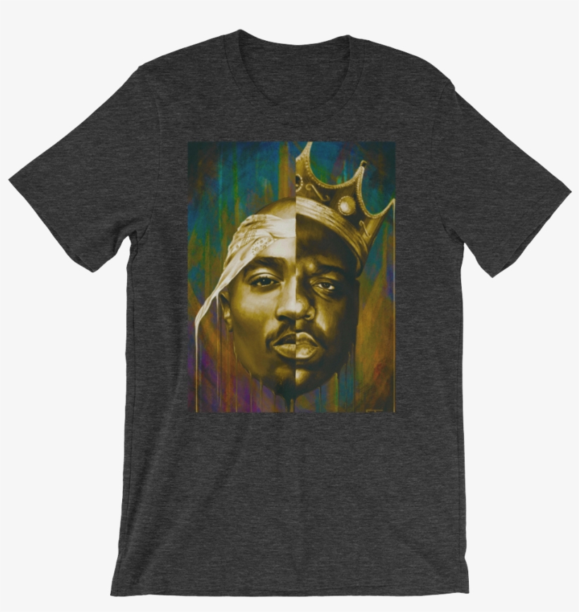 Tupac & Biggie Mashup Short Sleeve T-shirt - Notorious Big Tupac Shakur, transparent png download