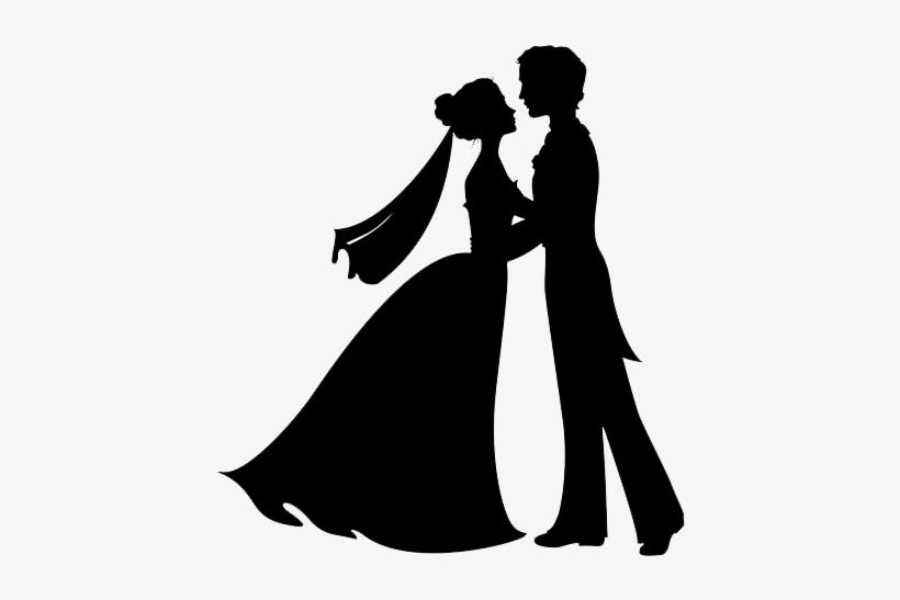 Siluetas De Novios Png - Bride And Groom Silhouette, transparent png download