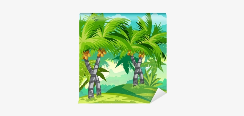 Child Illustration Jungle With Coconut Trees - Dinosaurs Coloring Book: Dinosaurs For Kids,text And, transparent png download