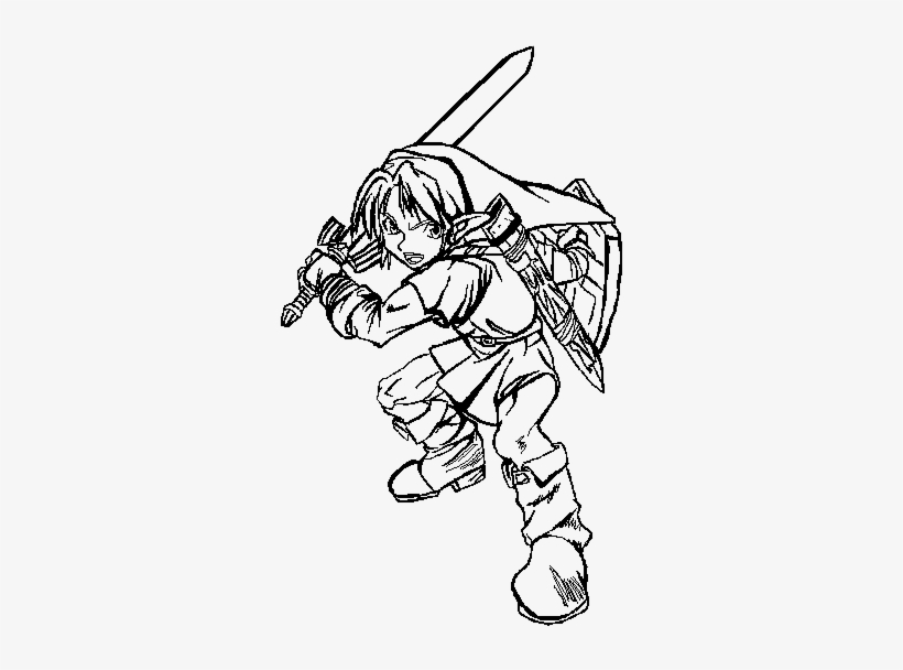 Oot Link Lineart By The - Oot Link Line Art, transparent png download