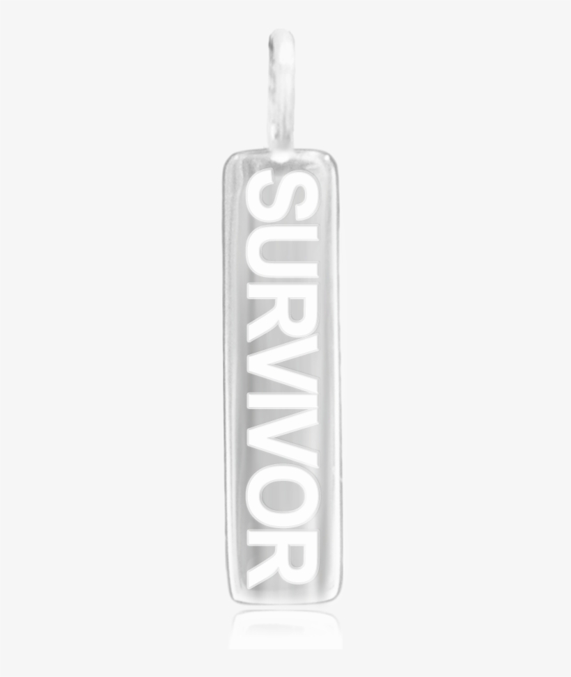Sterling Silver Pendant Word Bar Survivor - Pendant, transparent png download
