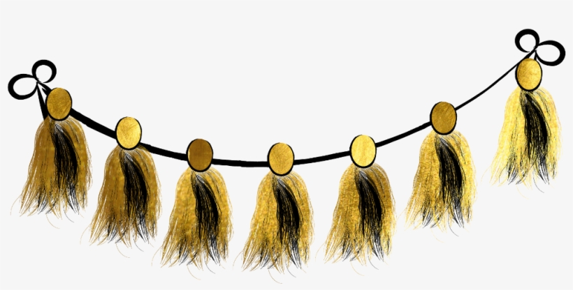 Bunting Streamers Banner Gold Black Glitter - Craft, transparent png download