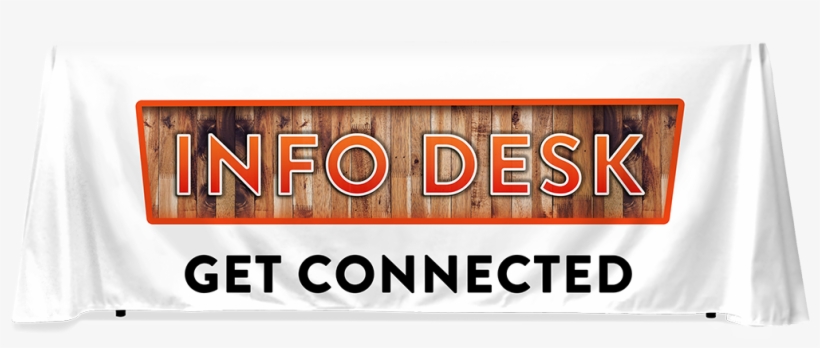 Wood Info Desk - Welcome Table Throw, transparent png download