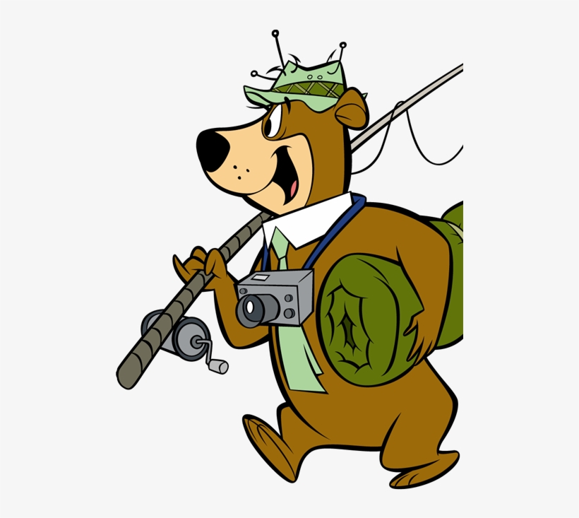 Image - Yogi Bear Fishing Clipart, transparent png download