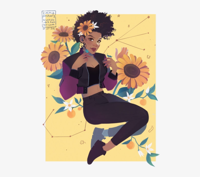 Here's Domino With Some Symbols Of Luck, She's My New - Sunflower, transparent png download