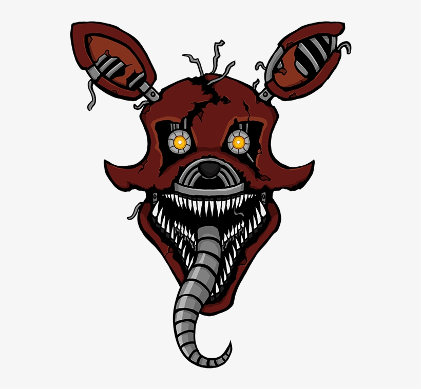 Five Nights At Freddy's - Nightmare Foxy Head Drawing, transparent png download