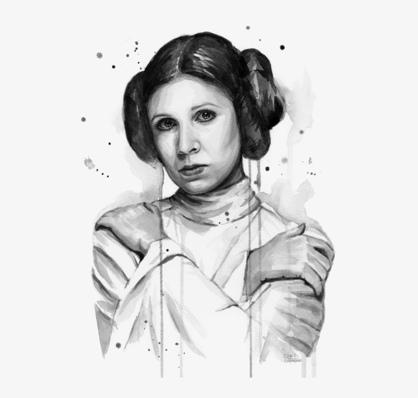 Click And Drag To Re-position The Image, If Desired - Princess Leia Art Drawing, transparent png download