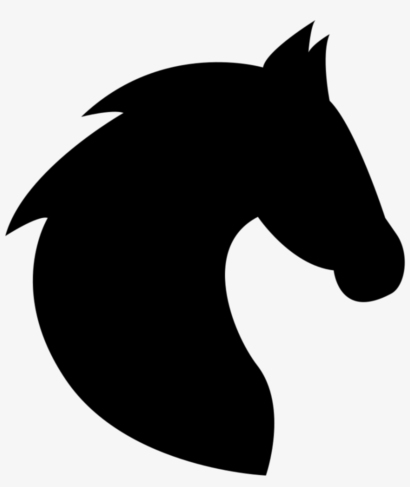 Black Head Horse Side View With Horsehair Comments - Horse Head Silhouette Png, transparent png download