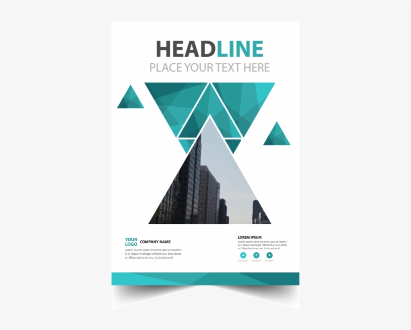 Green Triangle Annual Report Brochure Design Vector - Vector Graphics, transparent png download