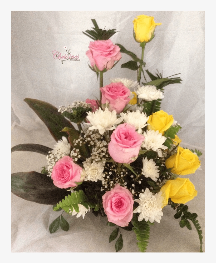 Pink And Yellow Roses - Garden Roses, transparent png download