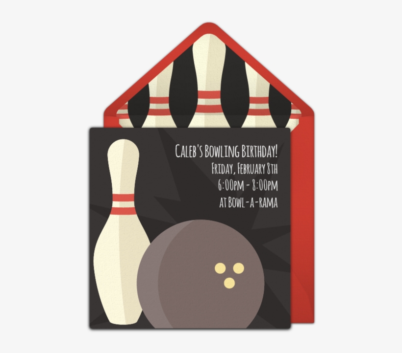 Bowling Strike Online Invitation - Birthday, transparent png download