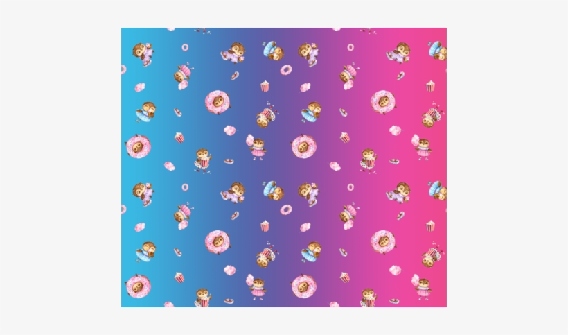 Rainbow Bright Gradient Cute Owl Fill A Yard Fabric - Cartoon, transparent png download