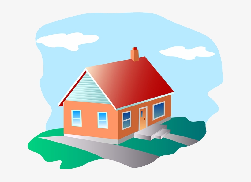 Building, House, City, Home, Clouds, Sky, Grass - House Clip Art, transparent png download