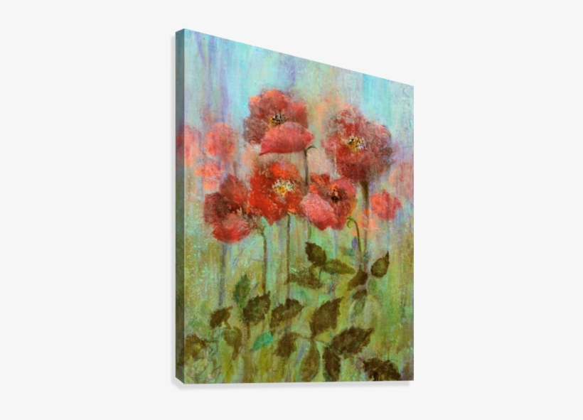 Poppies In Pastel Red Canvas Print - Posterazzi Floral Poster Print By Tara Moss Pdxta1537large, transparent png download