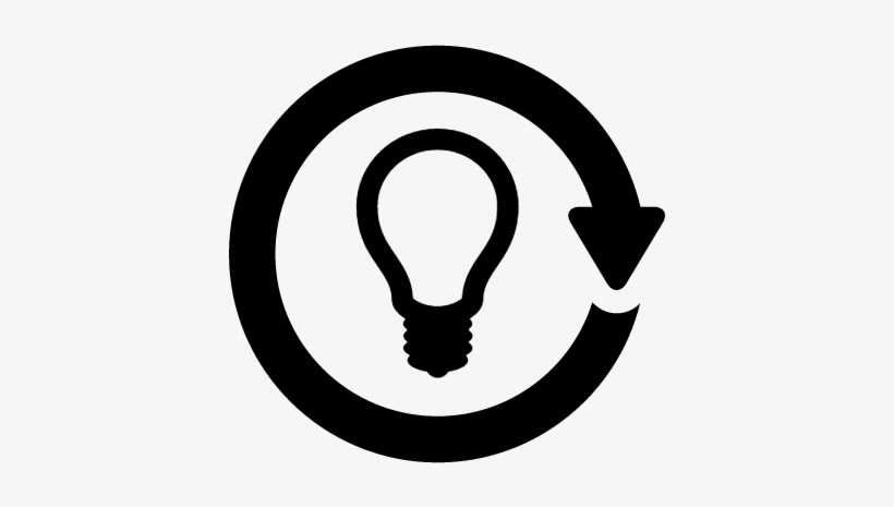 Lightbulb In Circular Arrow Vector - Icon, transparent png download
