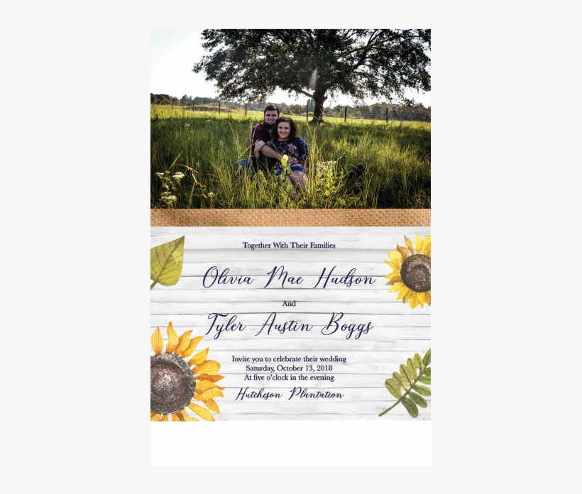 Hudson/boggs Wedding - Sonnenblume-erste Geburtstags-einladung Karte, transparent png download