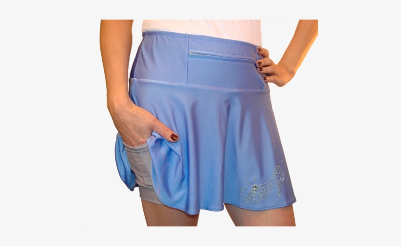 Cinderella Running Outfit With Blue Skirt And Glitter - Pocket, transparent png download