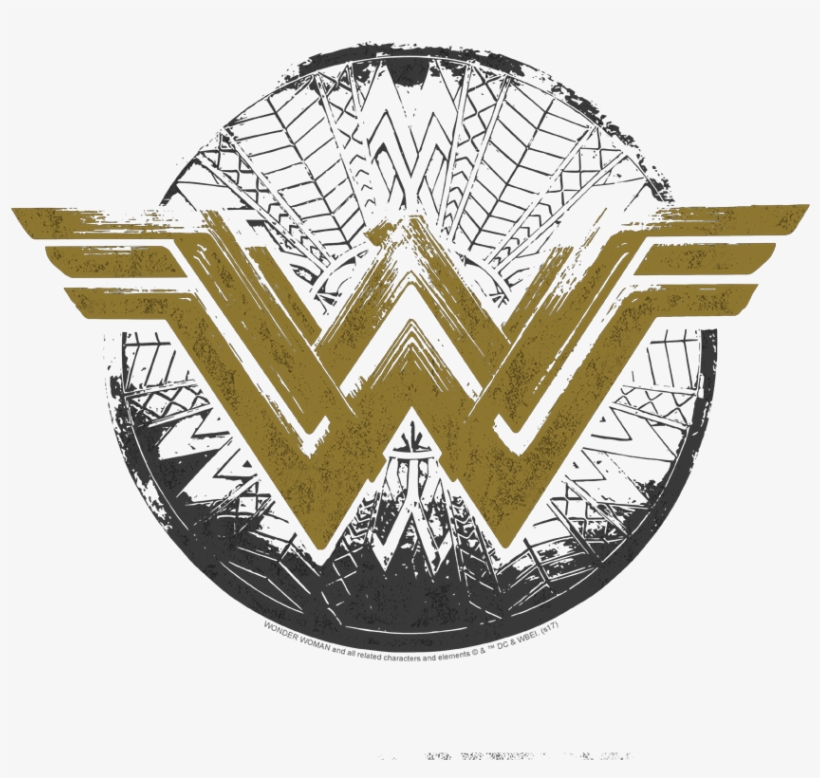 Wonder Woman Distressed Logo Juniors T-shirt - Wonder Woman Batman Superman Logos, transparent png download