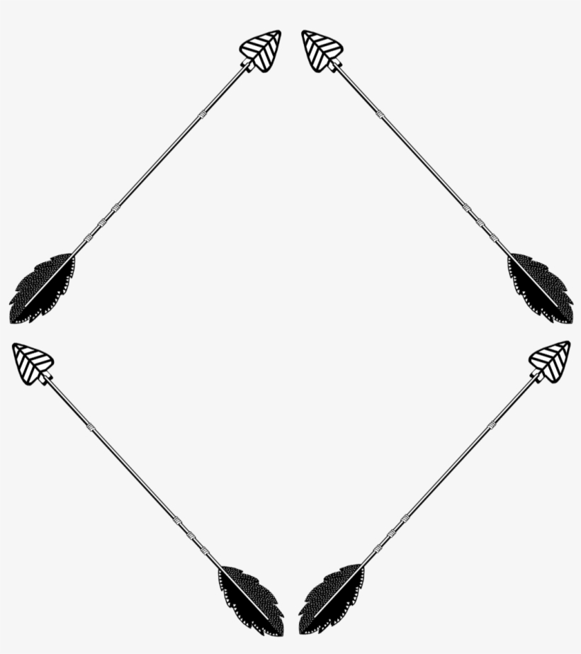Black Arrow Diamond Clipart Png - Line Art, transparent png download