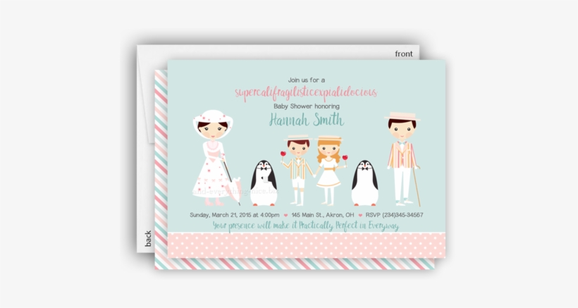 Mary Poppins Party Invitation • Baby Shower Birthday - Mary Poppins Thank You Cards, transparent png download