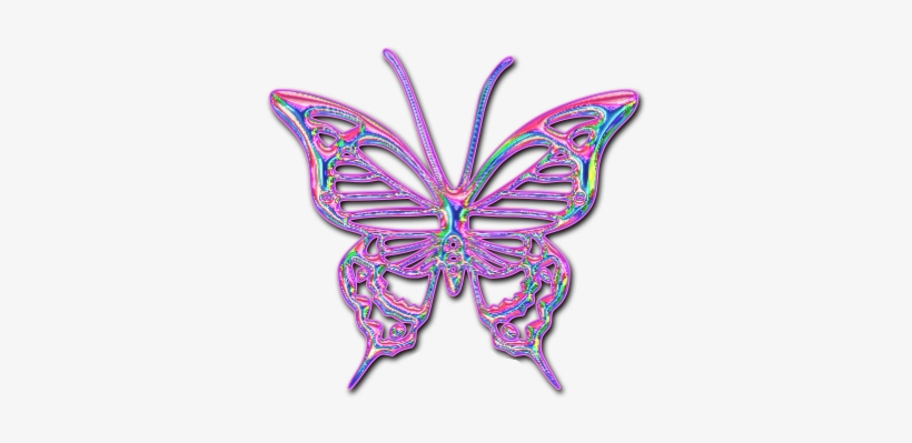 Neon Clipart Butterfly - Butterfly Neon Frame Png, transparent png download