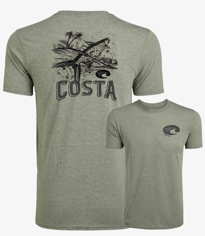 Deyoung Jumping Tarpon Short Sleeve T-shirt - Tri Big Play Raglan, transparent png download