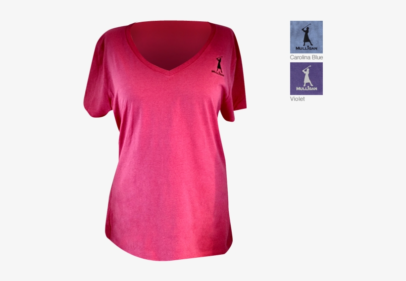 Women's 100% Cotton V-neck Golf Tee - Mulligan Gear | Everyone Deserves A Mulligan, transparent png download