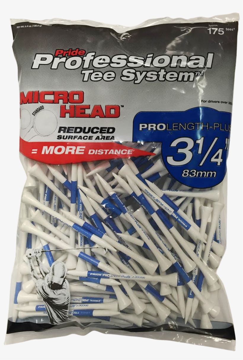 Pride Professional Tee System 3 1/4 Inch Micro Head - Pride Micro Head Blue 3 1/4" Golf Tees, transparent png download