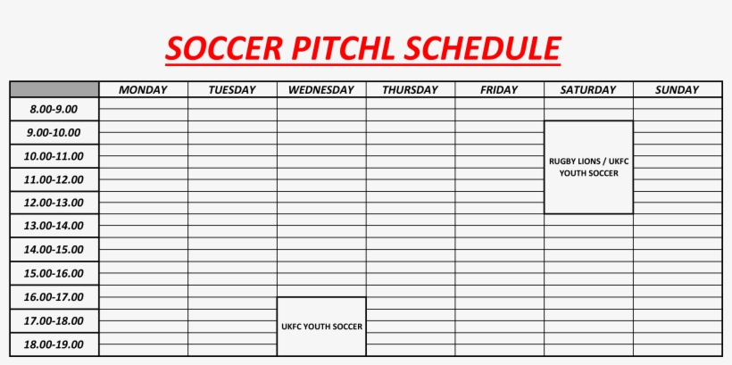 Soccer Field Schedule - Bacs, transparent png download