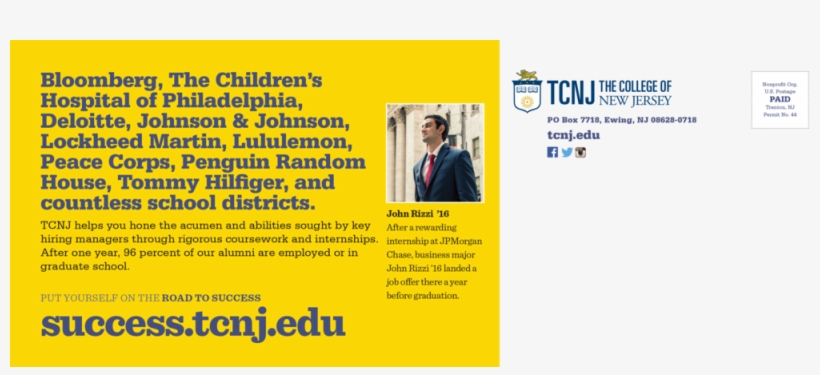 Tcnj Admissions Search Postcards Entire 2016 Suite - Poster, transparent png download