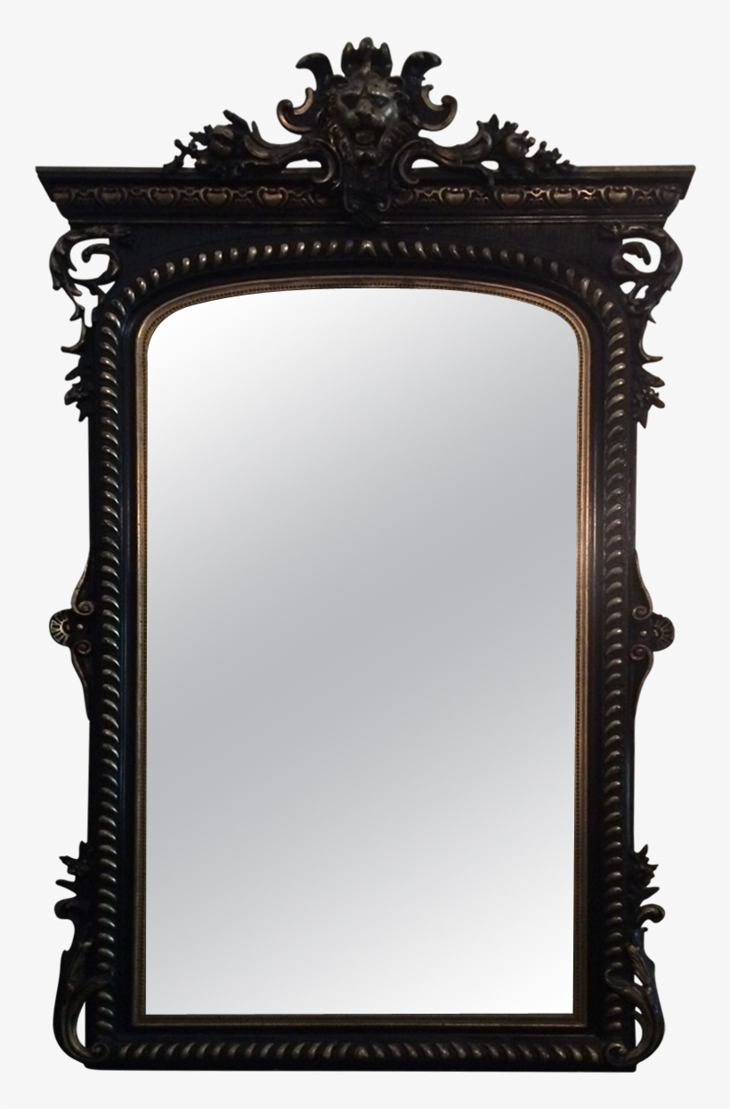 Made From Ebonized Wood With Gilt And Silver Detail, - Crested Mirror Hickory Manor House Hm6520g, transparent png download