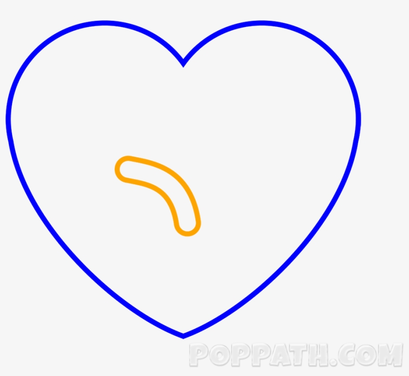 Now Draw A Slanting Line From One Corner Of The Heart - Heart, transparent png download