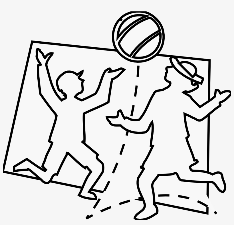 Children Playing Black White Line Art 999px 143 - Clip Art, transparent png download