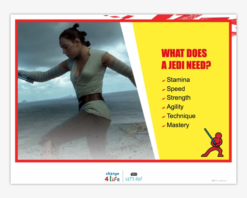 Train Like A Jedi Powerpoint Slide With A Picture Of - Ray The Last Jedi, transparent png download
