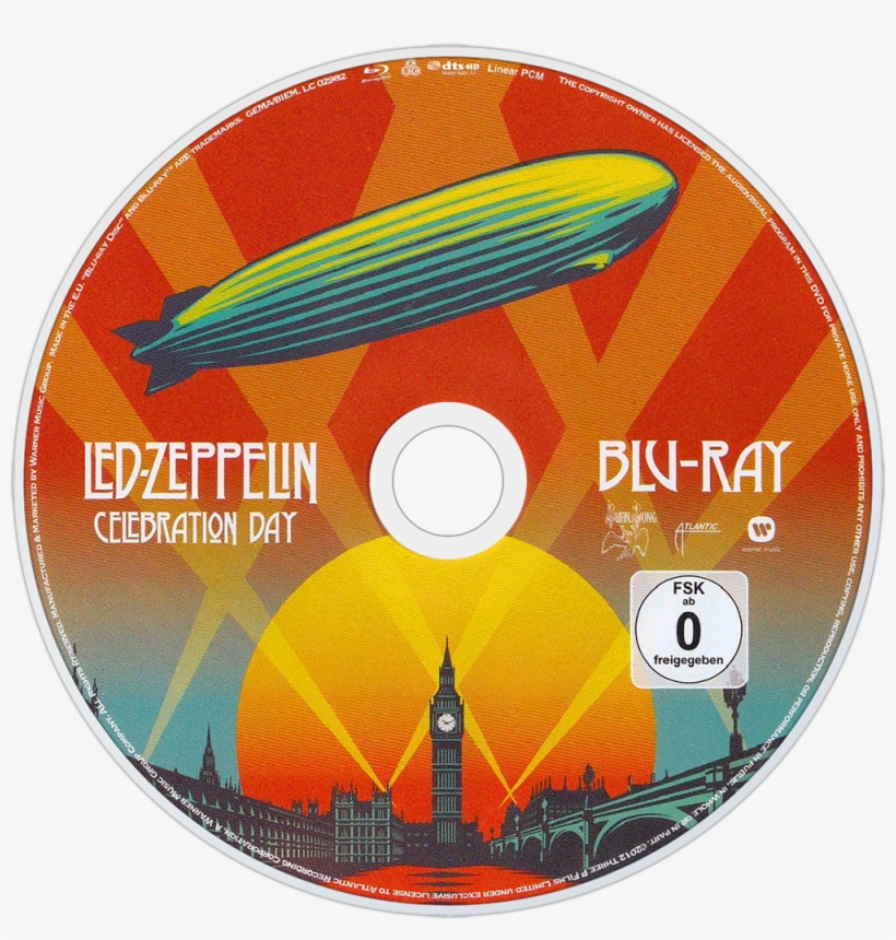 Celebration Day Bluray Disc Image - Led Zeppelin Celebration Day Dvd Cover, transparent png download