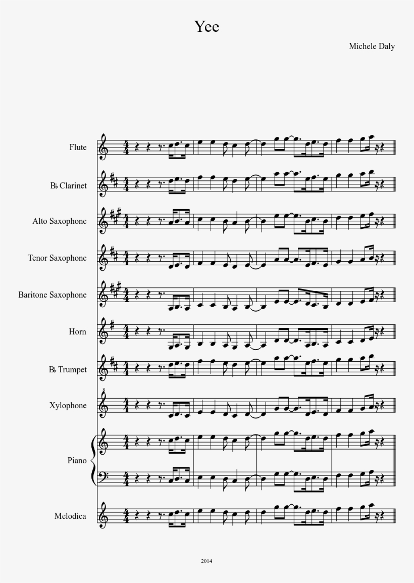Yee Sheet Music Composed By Michele Daly 1 Of 1 Pages - Statuten Van Een Stichting, transparent png download