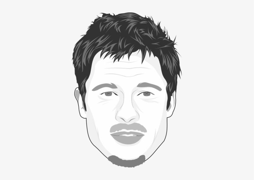 Brad Pitt Caricate Of Brad Pitt By Thecartoonist - Tom Cruise Line Art, transparent png download